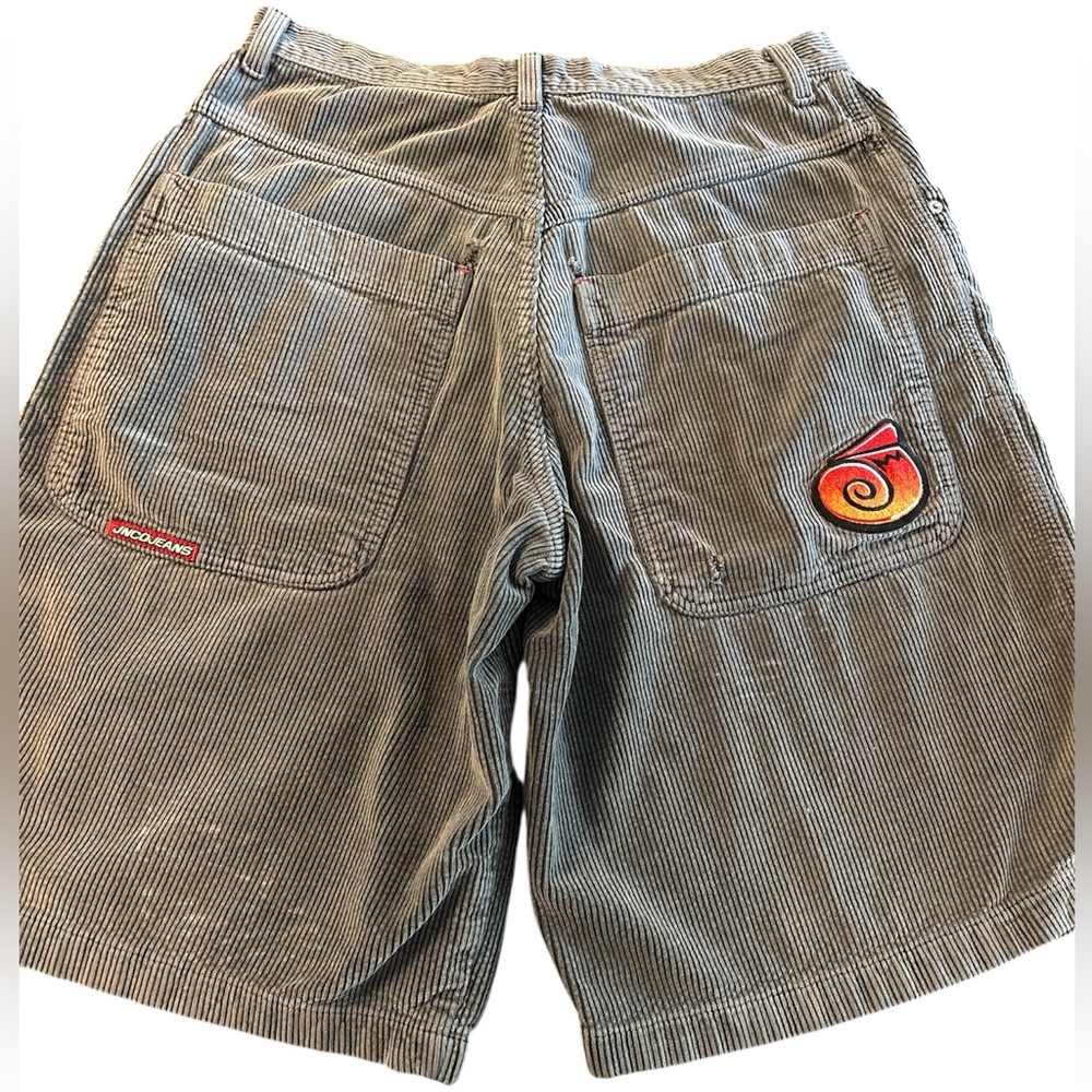 JNCO 85 Gray Corduroy Cargo Skater Shorts 34